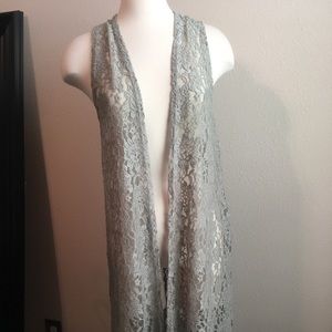 Silver/Grey Lace Vest